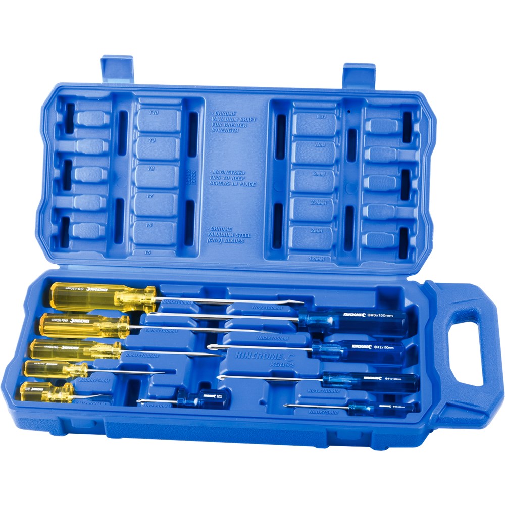 KINCROME ACETATE SCREWDRIVER SET 10 PIECE